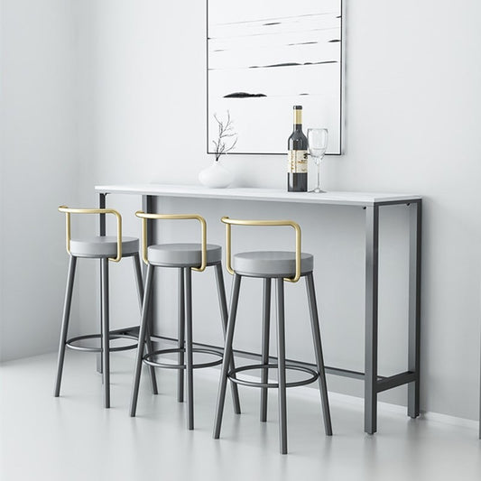 Tabouret de bar moderne en métal avec dossier minimaliste