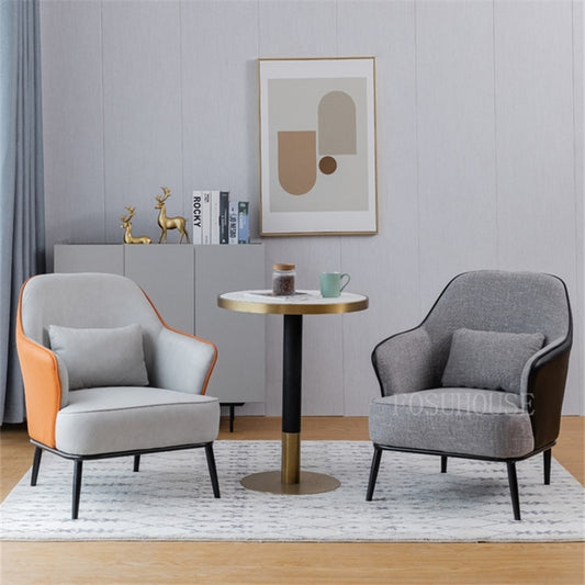 Fauteuil scandinave moderne en tissu et métal