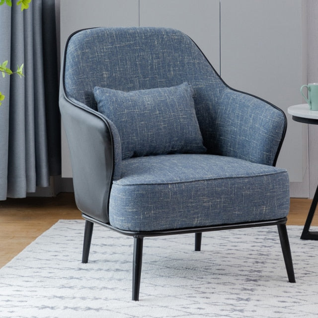 Fauteuil scandinave moderne en tissu et métal