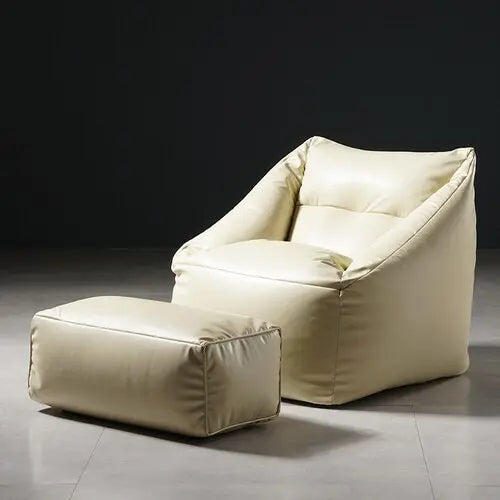 Fauteuil relax moderne assise matelassée crème