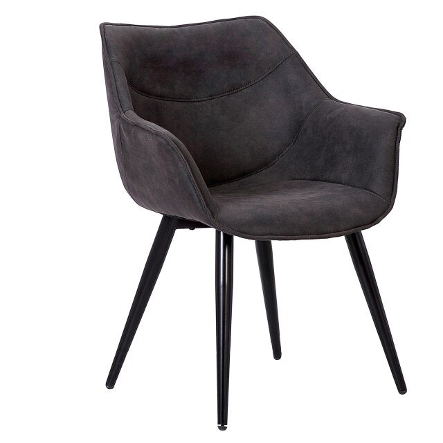 Fauteuil design velours et métal noir Concepto