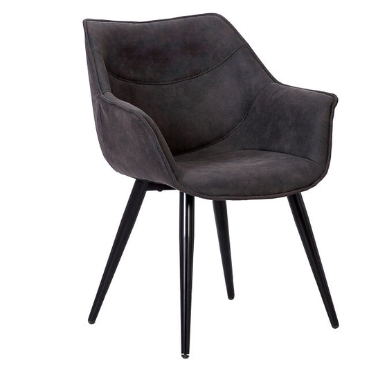Fauteuil design velours et métal noir Concepto