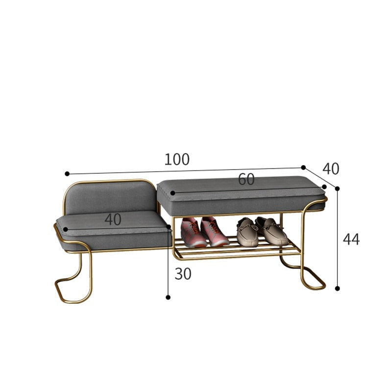 Banc design à doube niveau avec rangement pour chaussures