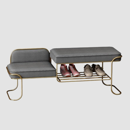 Banc design à doube niveau avec rangement pour chaussures