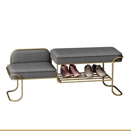Banc design à doube niveau avec rangement pour chaussures