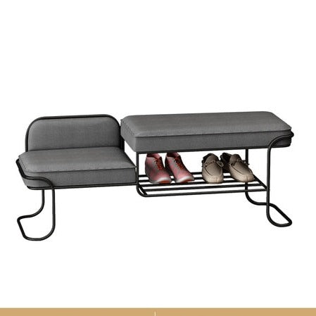 Banc design à doube niveau avec rangement pour chaussures