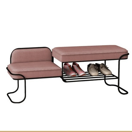 Banc design à doube niveau avec rangement pour chaussures