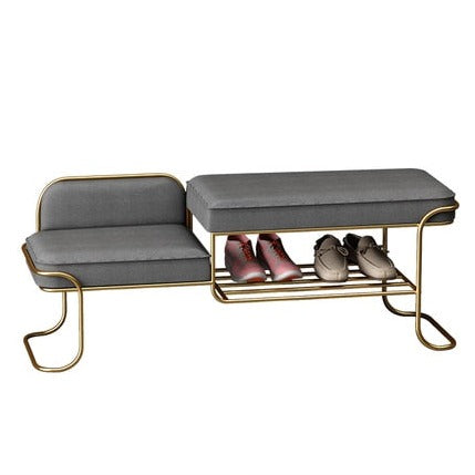 Banc design à doube niveau avec rangement pour chaussures