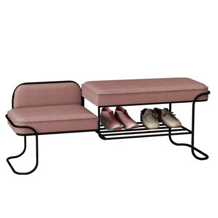 Banc design à doube niveau avec rangement pour chaussures