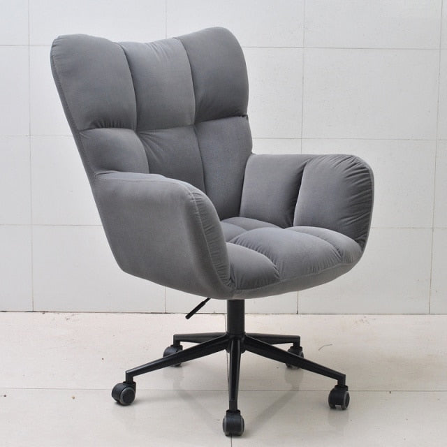 Fauteuil de bureau rembourrée en tissu ajustable sur roulettes