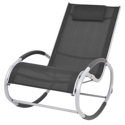Chaise à bascule d'extérieur en textilène