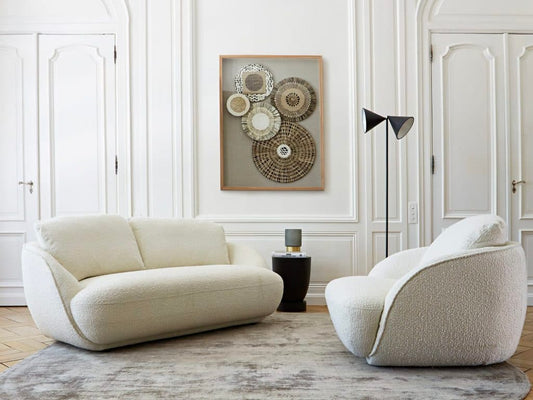chaise bouclette blanche design haut de gamme