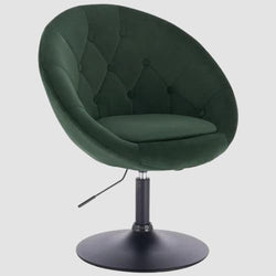 fauteuil vintage rond velours vert