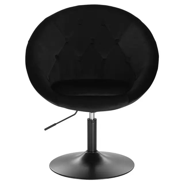 fauteuil vintage rond velours noir