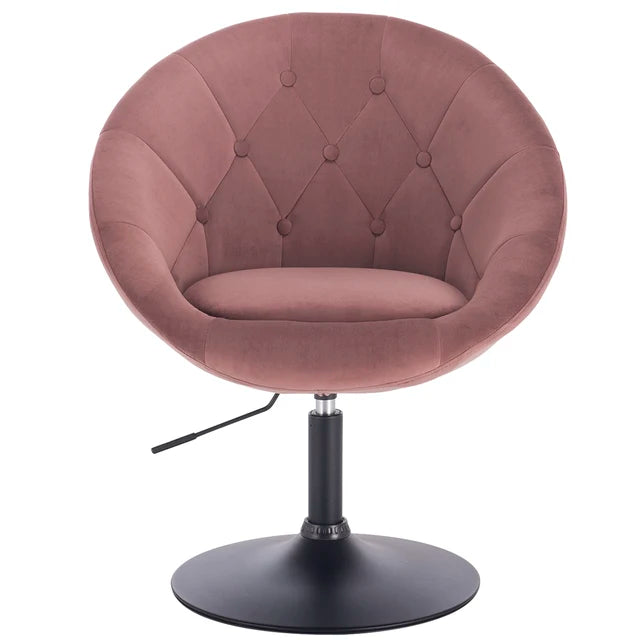 fauteuil vintage rond velours rose