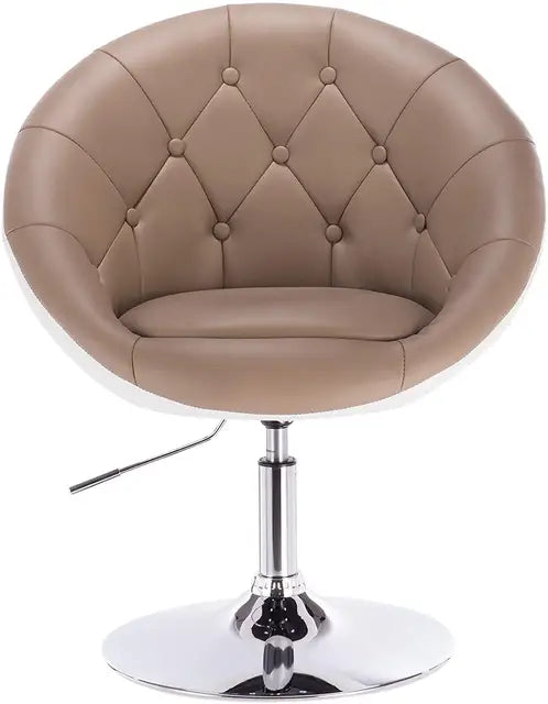 fauteuil vintage rond simili beige