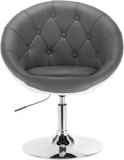 fauteuil vintage rond simili gris