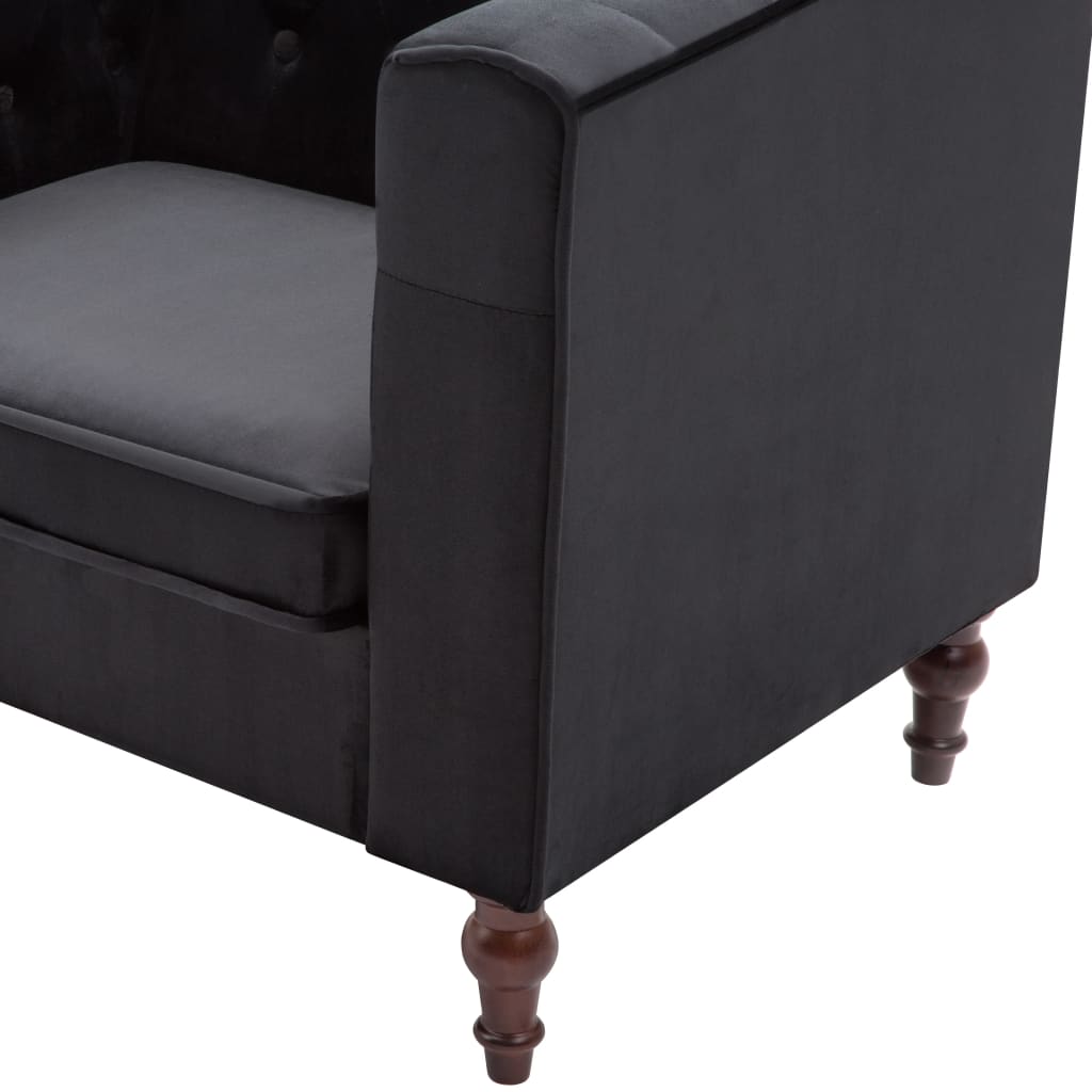 Accoudoir et pied en bois tourné du fauteuil chesterfield