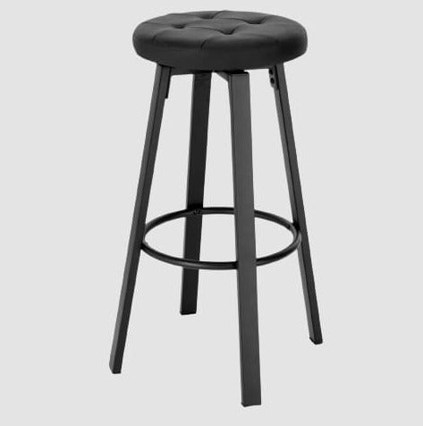 Tabouret de bar industriel métal et similicuir (lot de 2)