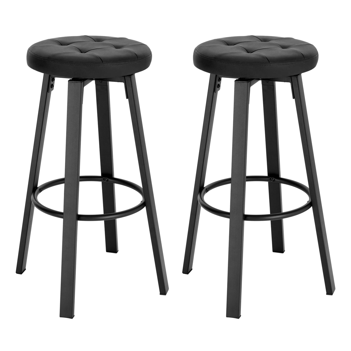 Tabouret de bar industriel métal et similicuir (lot de 2)