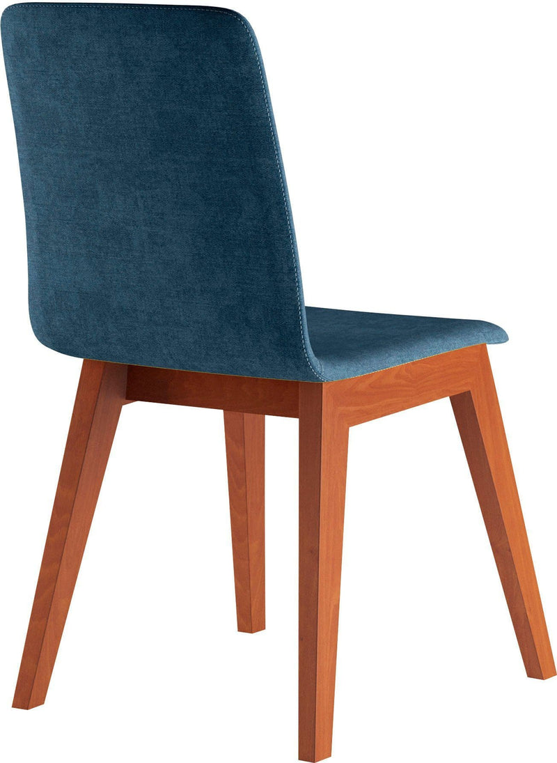 Chaise design moderne pour salon bois et bleu