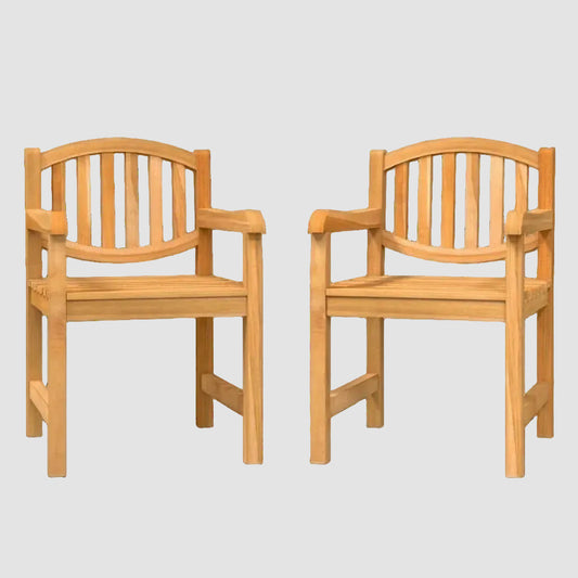 Chaise en bois avec accoudoirs pour salon et terrasse