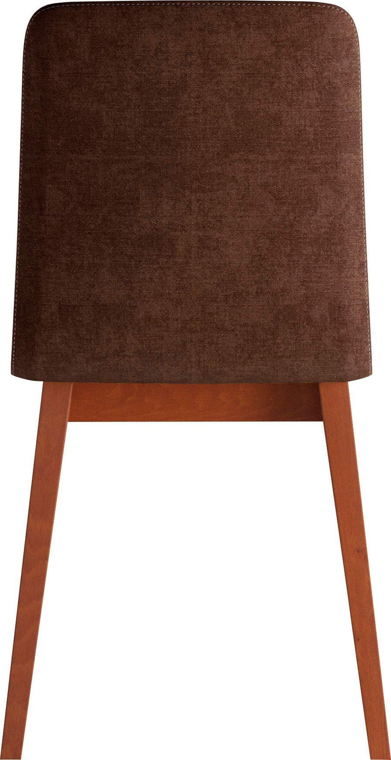 Chaise marron et bois facile à glisser sous table à manger