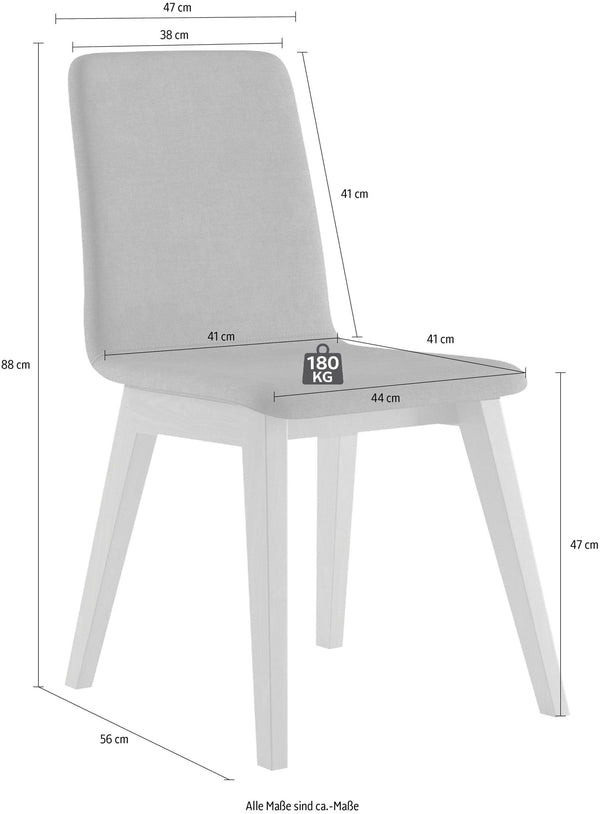 dimensions de cette Chaise moderne salle à manger pied bois assise confort - SANDY