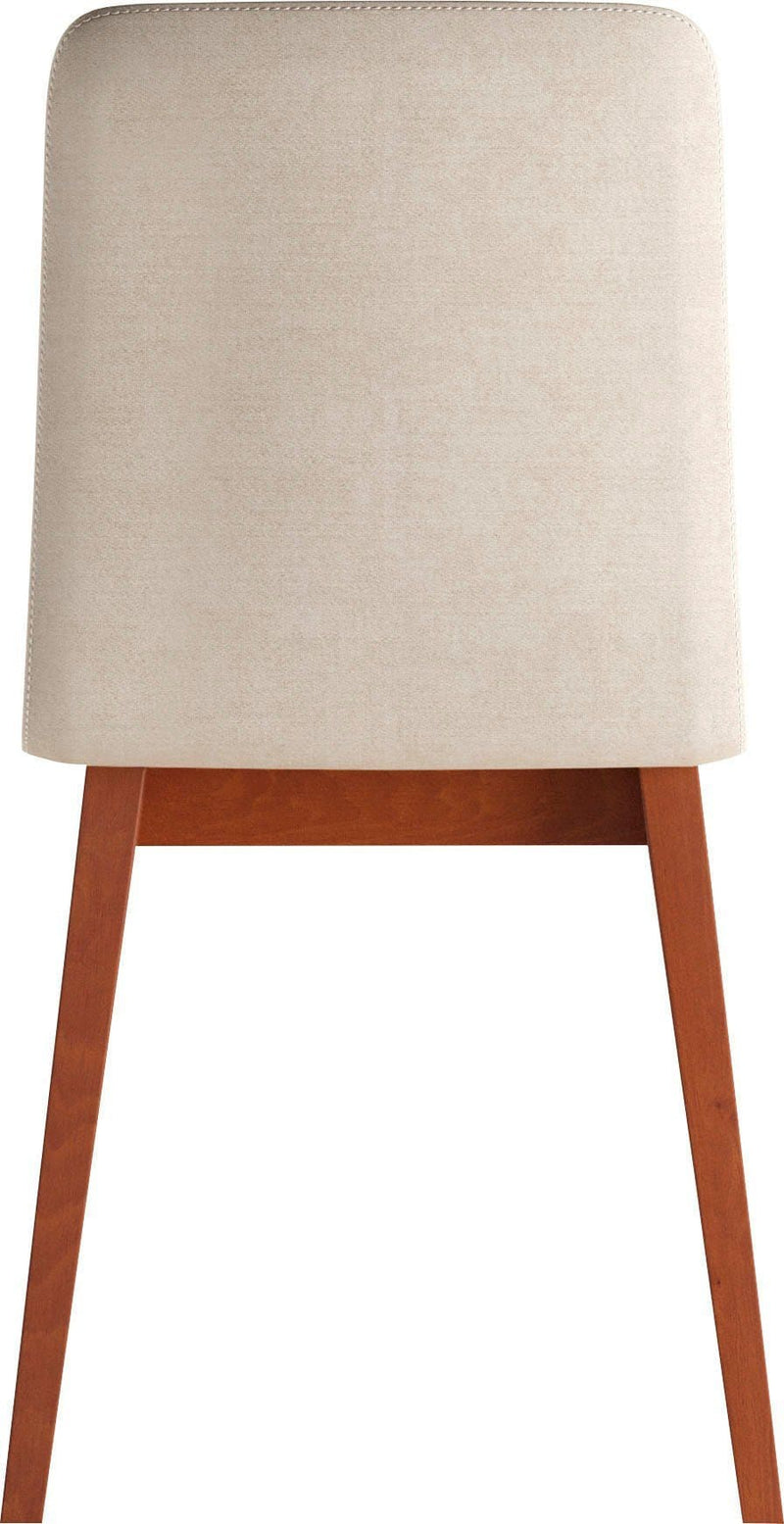 Chaise moderne salle à manger pied bois assise confort crème face arrière  - SANDY 