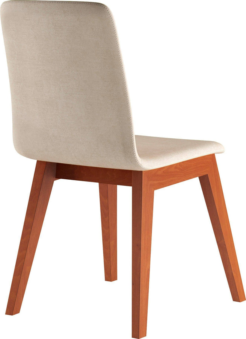 Chaise moderne salle à manger pied bois assise confort crème face arrière  - SANDY 