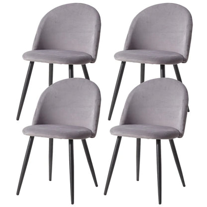 Chaise scandinave en velours gris assise large et pieds fins