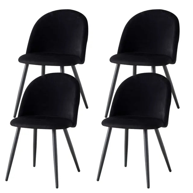 Chaise scandinave en velours assise large et pieds fins par 4