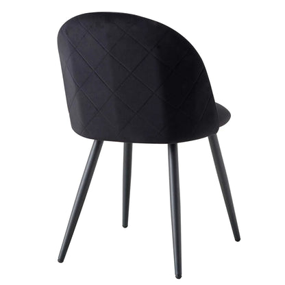 Chaise scandinave en velours assise large et pieds fins