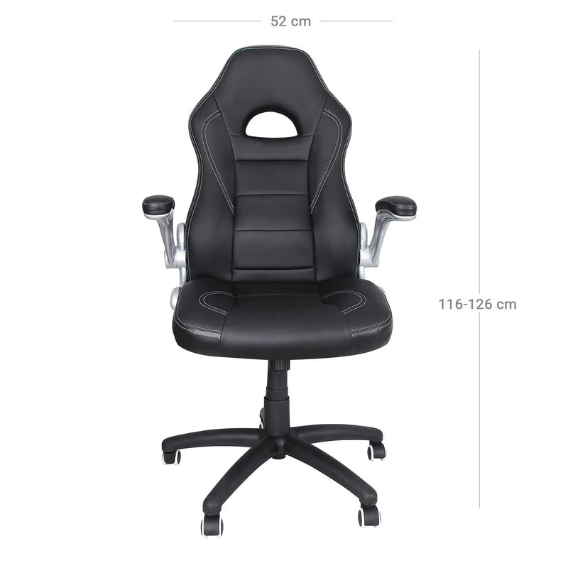 Chaise de bureau ergonomique design noire en cuir
