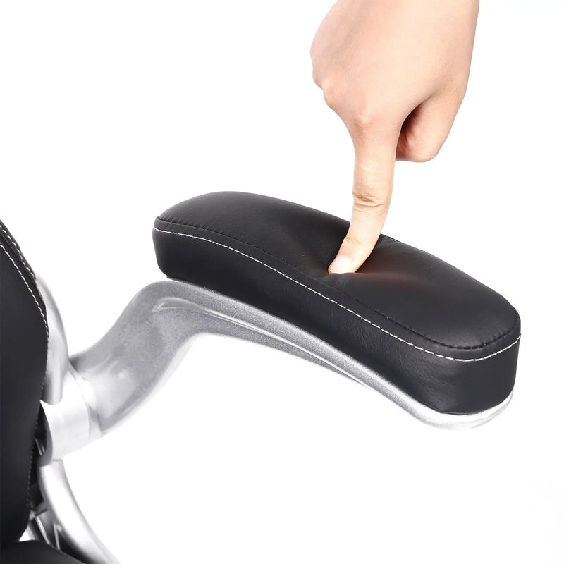 Chaise de bureau ergonomique design noire en cuir