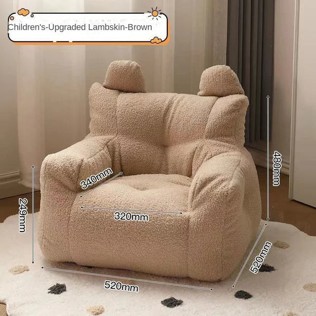 Fauteuil chambre bébé en tissu taupe