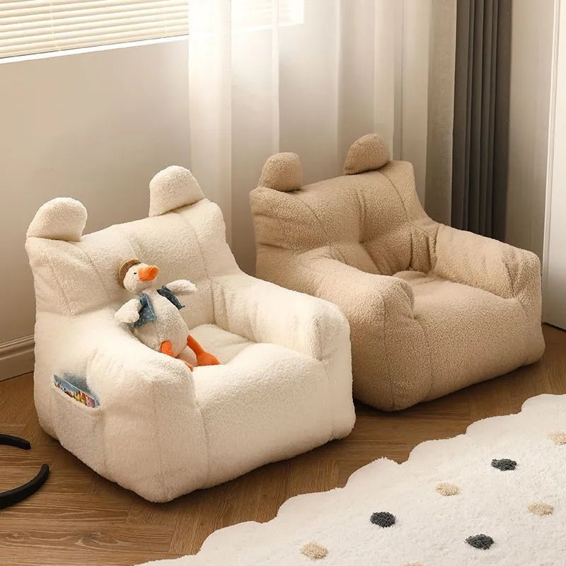 Fauteuil chambre bébé en tissu polaire à petites oreilles