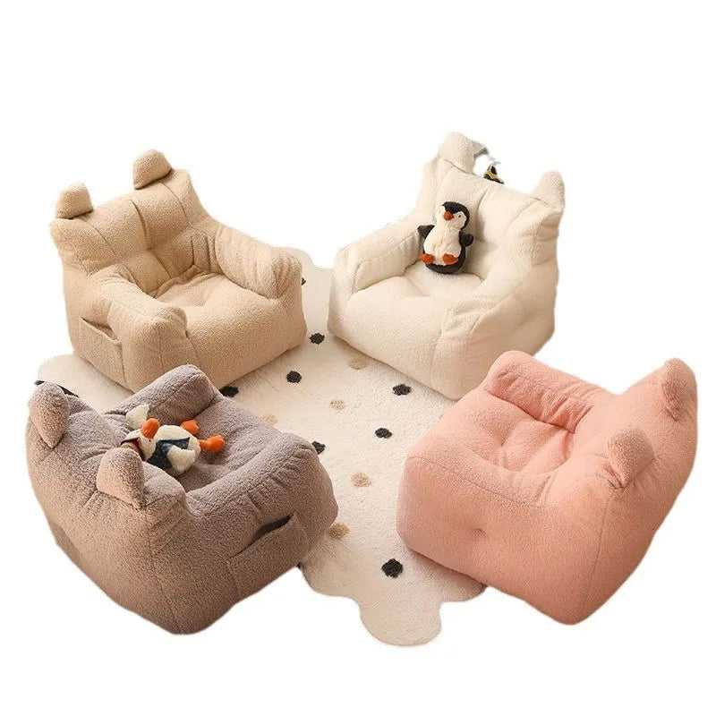 Fauteuil chambre bébé en tissu polaire à petites oreilles