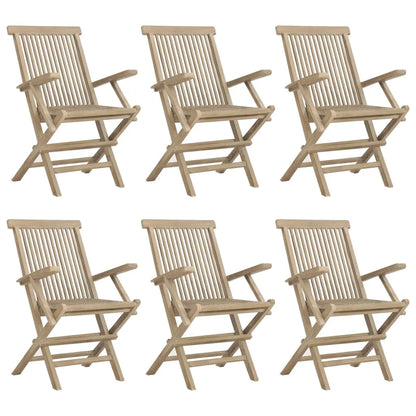 Salon de jardin - Lot de chaises pliantes en bois de teck 56x61x89 cm