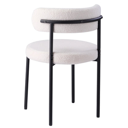 Chaise scandinave moderne de salle à manger en velours rembourré