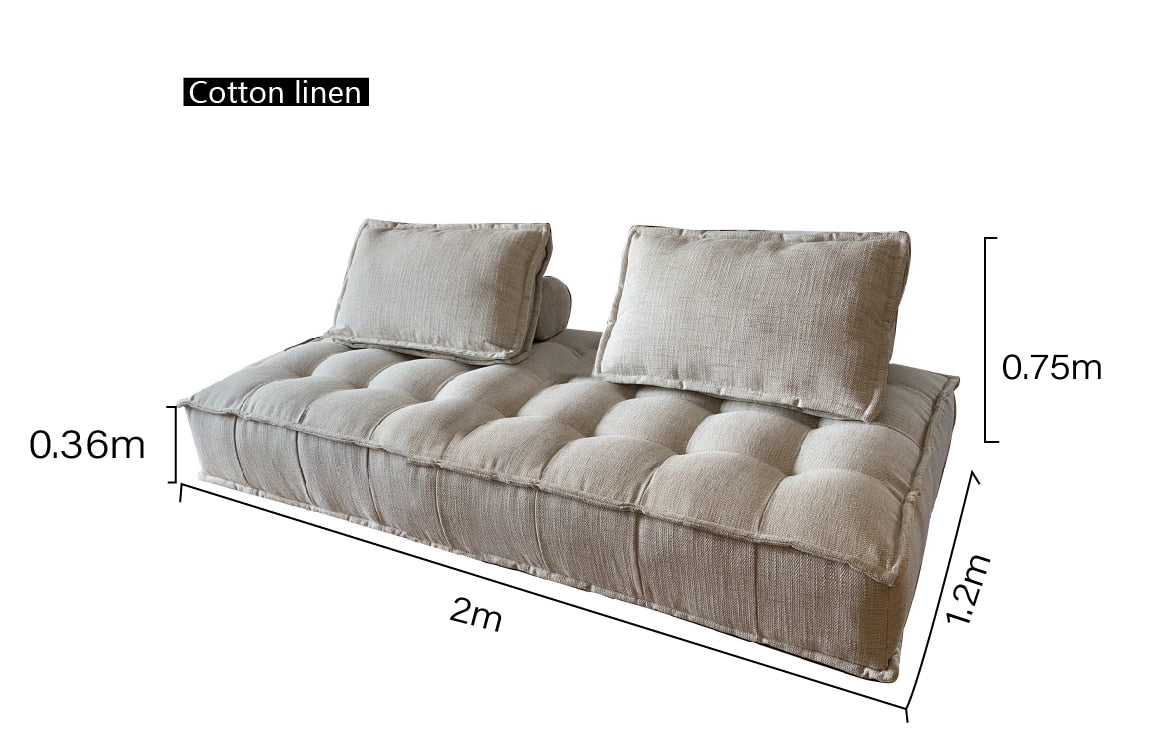 Canapé modulable tissu avec bordure surpiquée