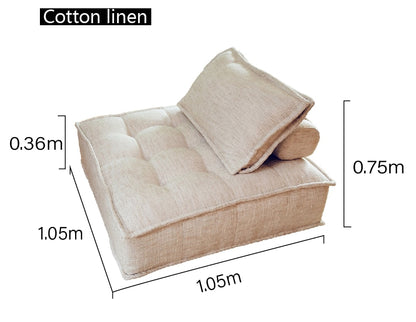 Canapé modulable tissu avec bordure surpiquée
