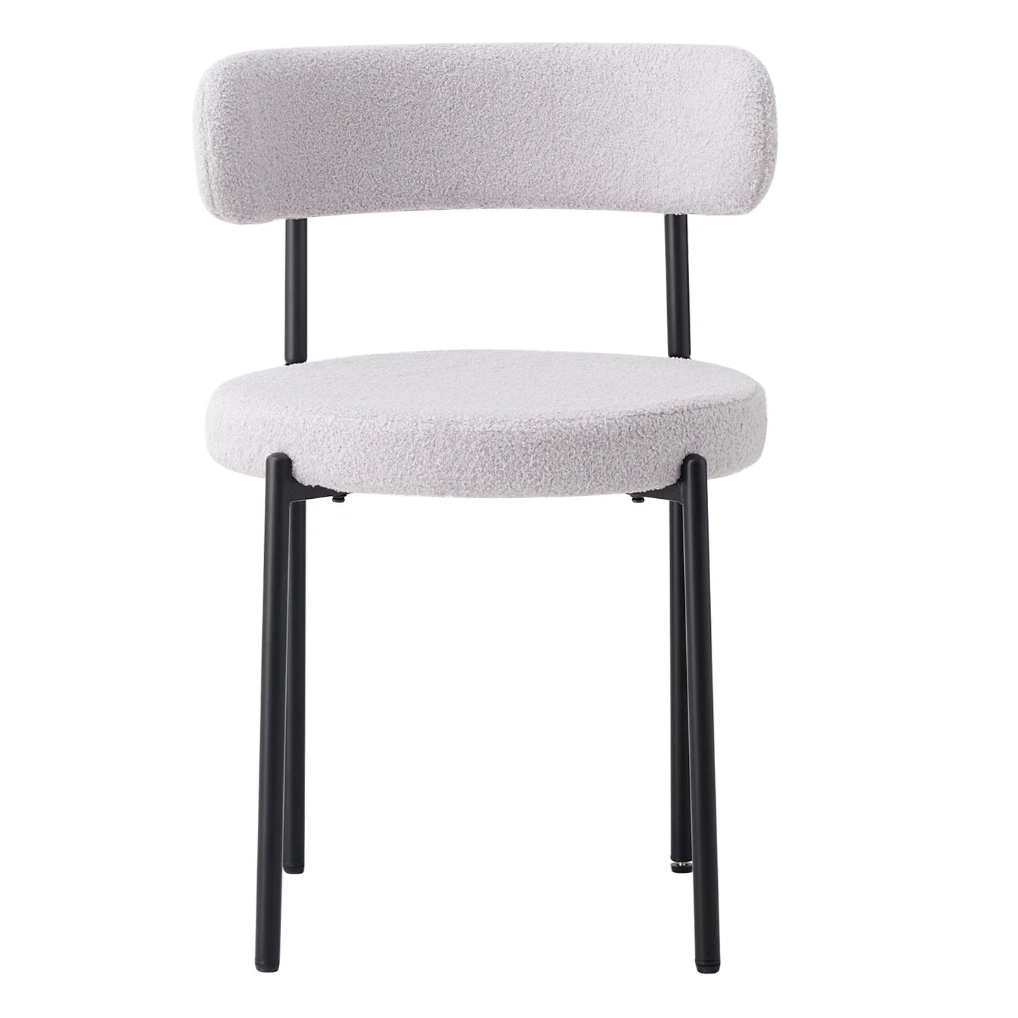 Chaise scandinave blanche salle a manger velours texturé architecture metal noir