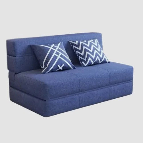 Canapé convertible minimaliste en tissu bleu