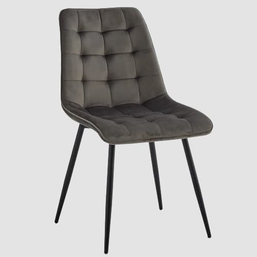 Chaise salle à manger confortable velours capitonné 