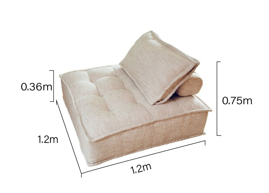 Canapé modulable tissu avec bordure surpiquée