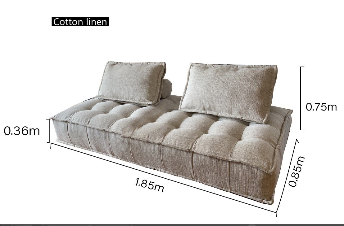 Canapé modulable tissu avec bordure surpiquée