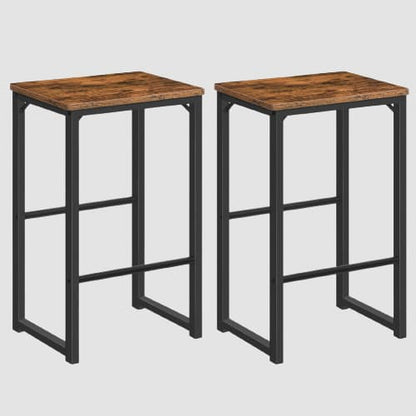 Tabouret de bar industriel hauteur 65 cm rectangulaire (lot de 2)