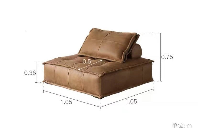 Canapé modulable tissu avec bordure surpiquée