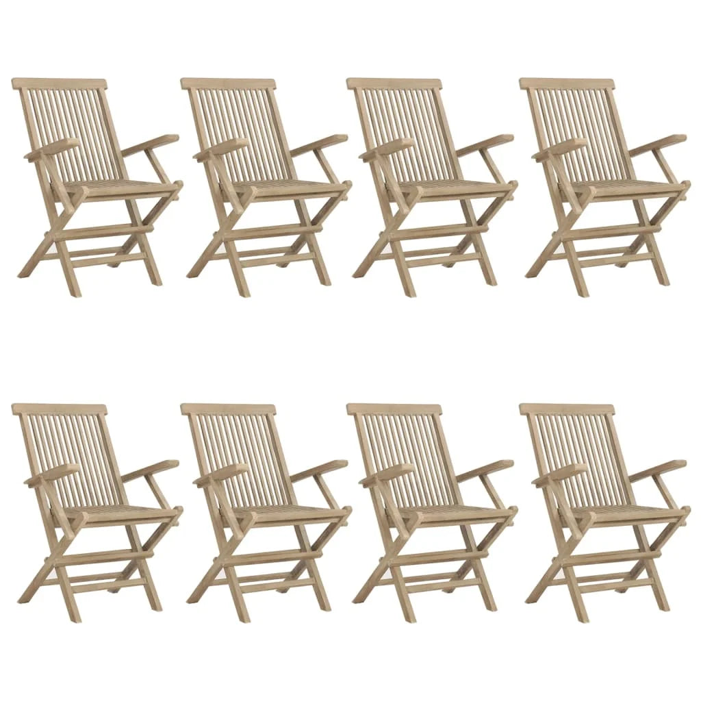 Salon de jardin - Lot de chaises pliantes en bois de teck 56x61x89 cm